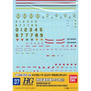 image:imageBandai Hobby  Mobile Suit Gundam  GD37 HGUC 1144 Multiuse  Earth Federation 2 Bandai Spirits Gundam Decal